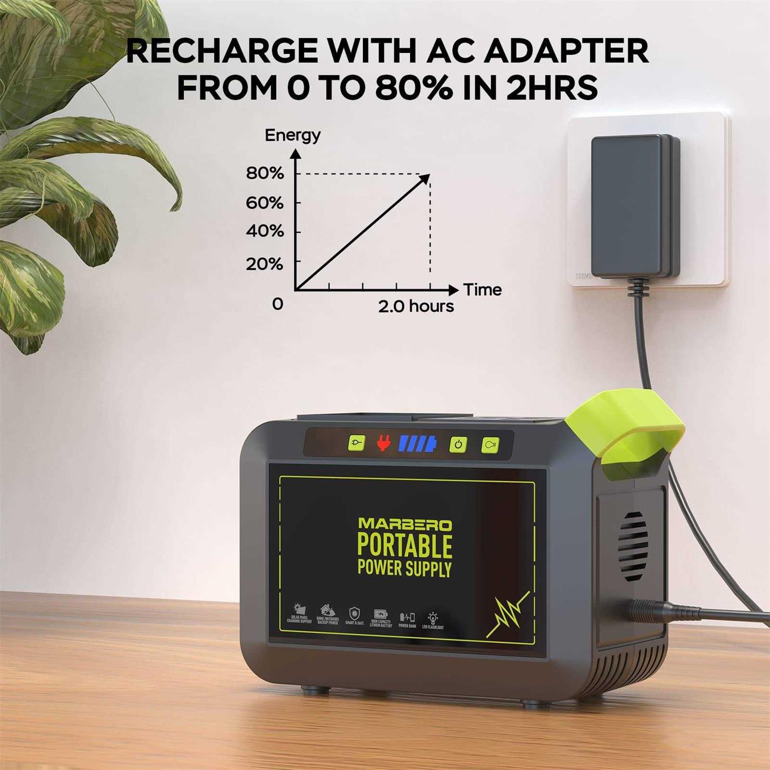 MARBERO 88Wh Portable Power Station 24000mAh Camping Solar Generator - Image 5