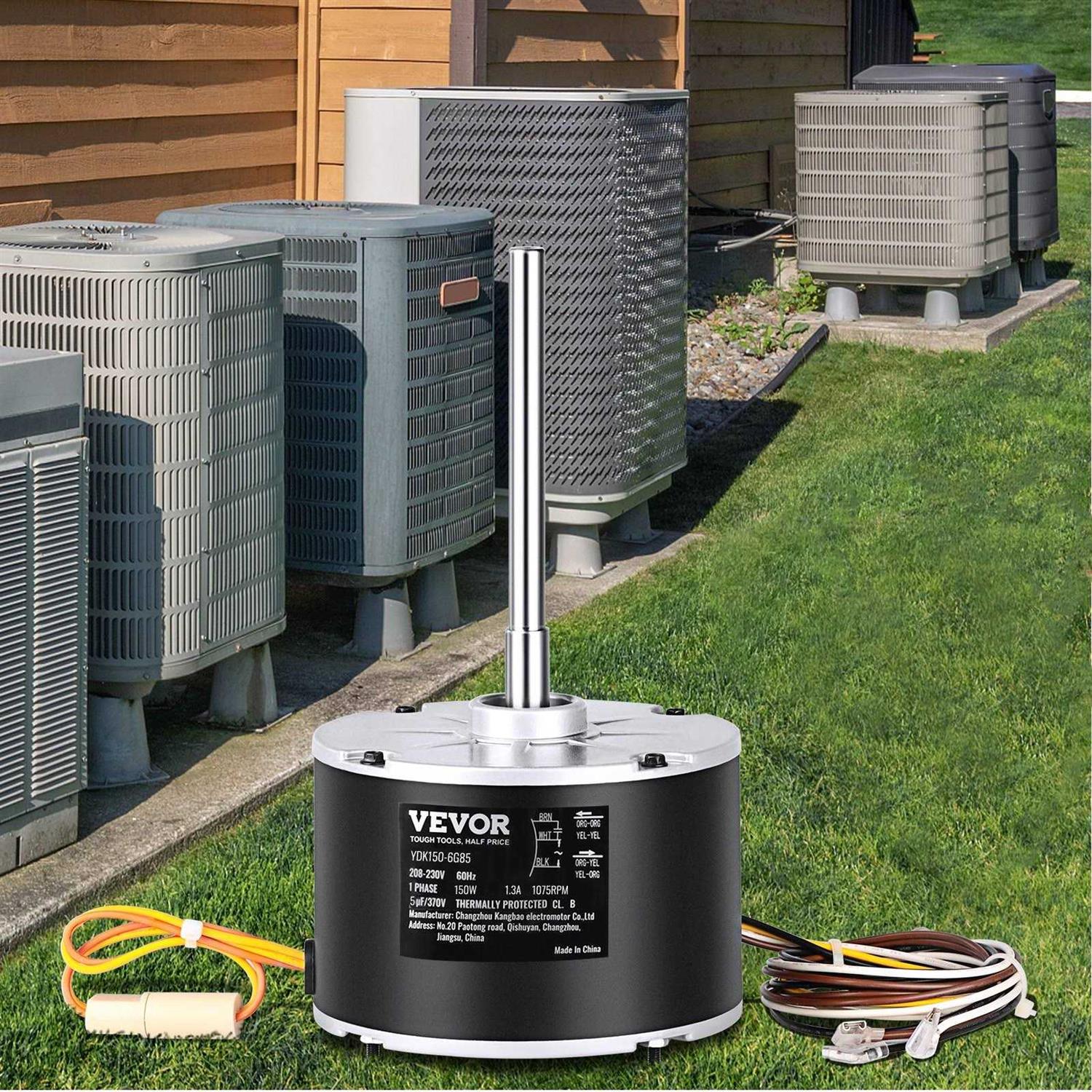 VEVOR 1/5 HP 1075 RPM Condenser Fan Motor Reversible Rotating + Capacitor - Image 5