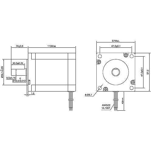 STEPPERONLINE High Torque Nema 23 CNC Stepper Motor 114mm 425oz.in/3Nm CNC Mill Lathe Router - Image 3