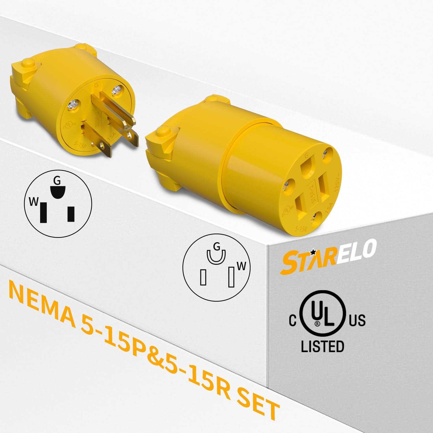STARELO Electrical Replacement Plug & Connector Set Extension Cord Ends - Image 5