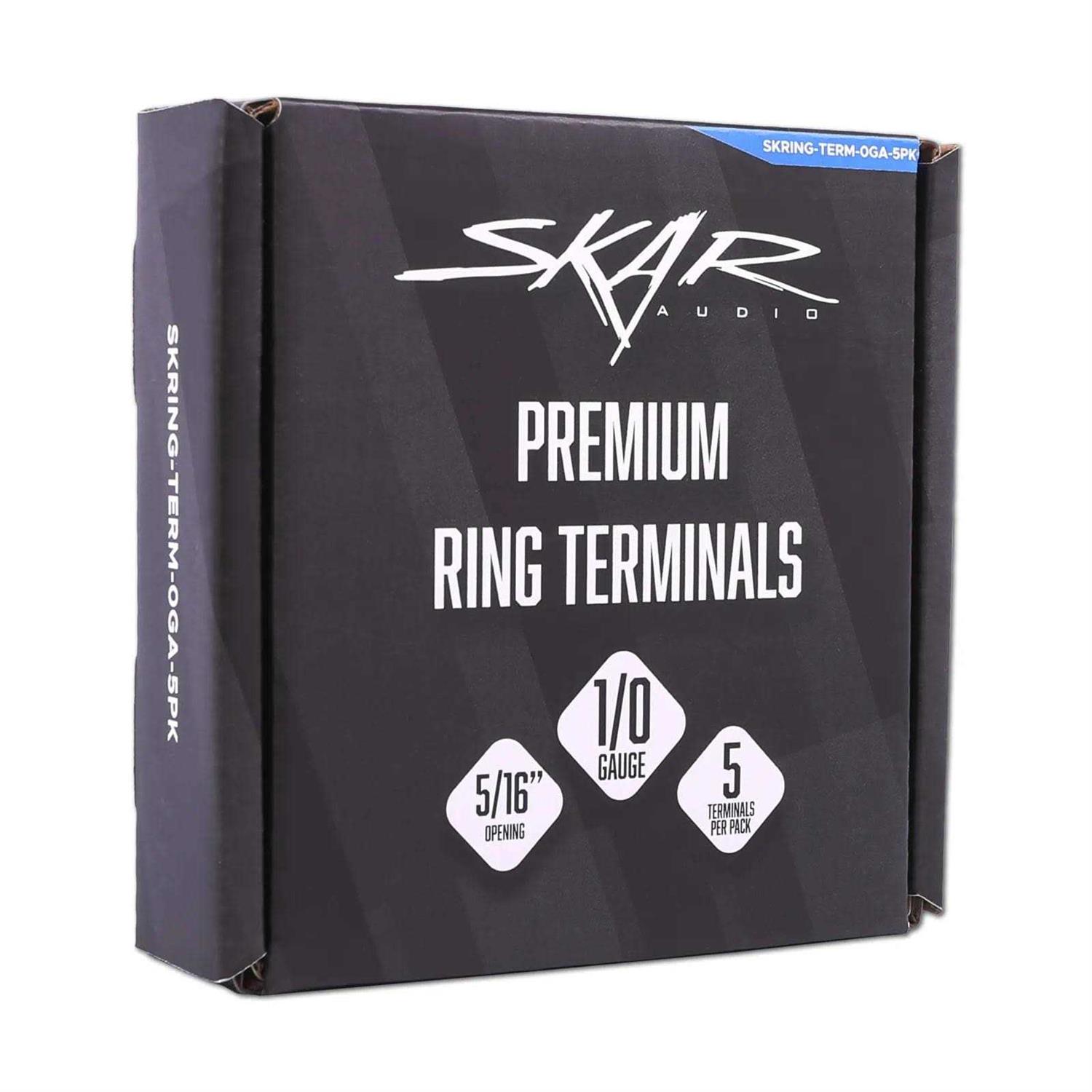 Skar Audio 1/0 Gauge Nickel Plated Premium Ring Terminals - Image 2