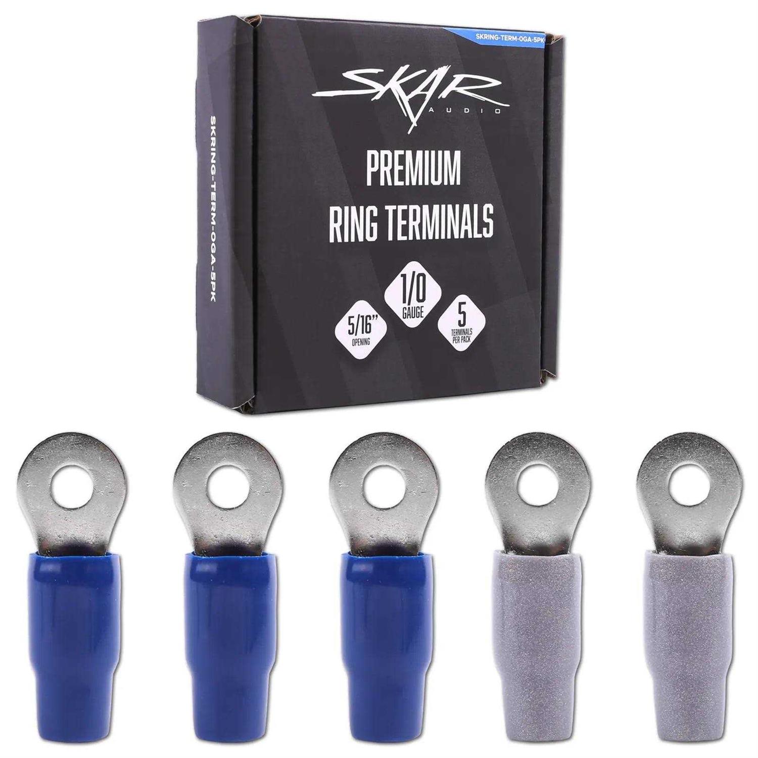 Skar Audio 1/0 Gauge Nickel Plated Premium Ring Terminals - Image 3