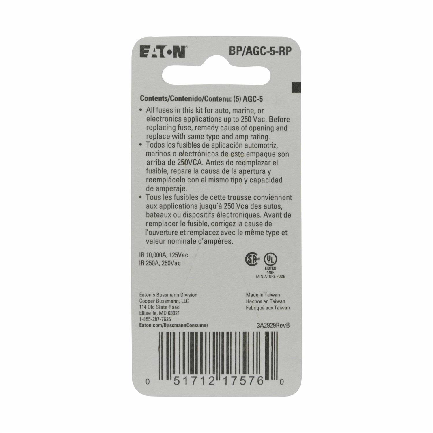 Bussmann BP/AGC-5-RP - Image 3