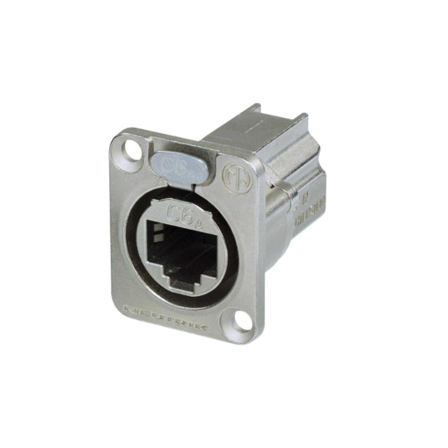 Neutrik NE8FDX-P6 D-Shape Cat 6a Shielded Feedthrough Panel Connector Nickel etherCON RJ45 Female