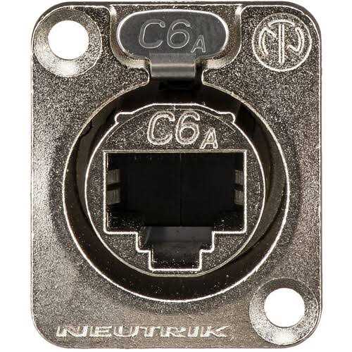 Neutrik NE8FDX-P6 D-Shape Cat 6a Shielded Feedthrough Panel Connector Nickel etherCON RJ45 Female - Image 2