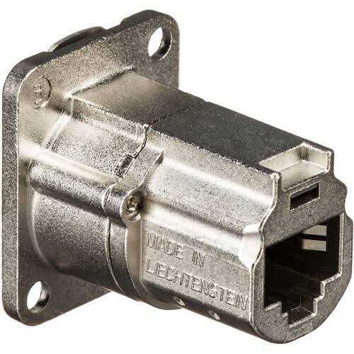 Neutrik NE8FDX-P6 D-Shape Cat 6a Shielded Feedthrough Panel Connector Nickel etherCON RJ45 Female - Image 4