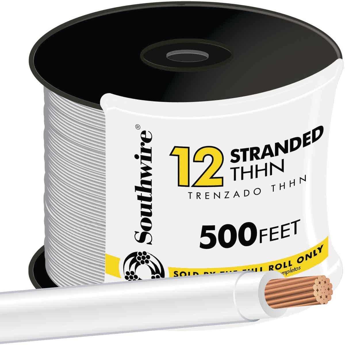 Southwire 500 Ft. 12 AWG Stranded White THHN Wire