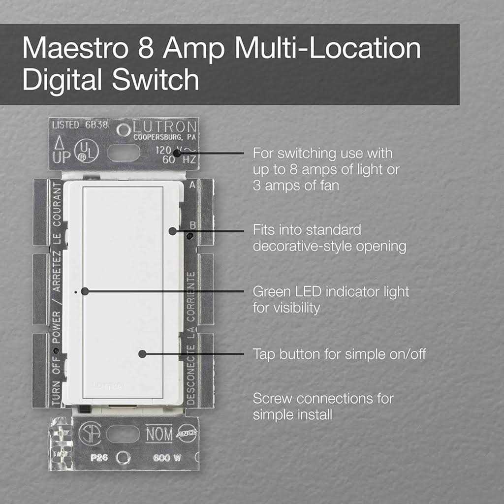Lutron Maestro 8A Switch MA-S8AM - Image 4