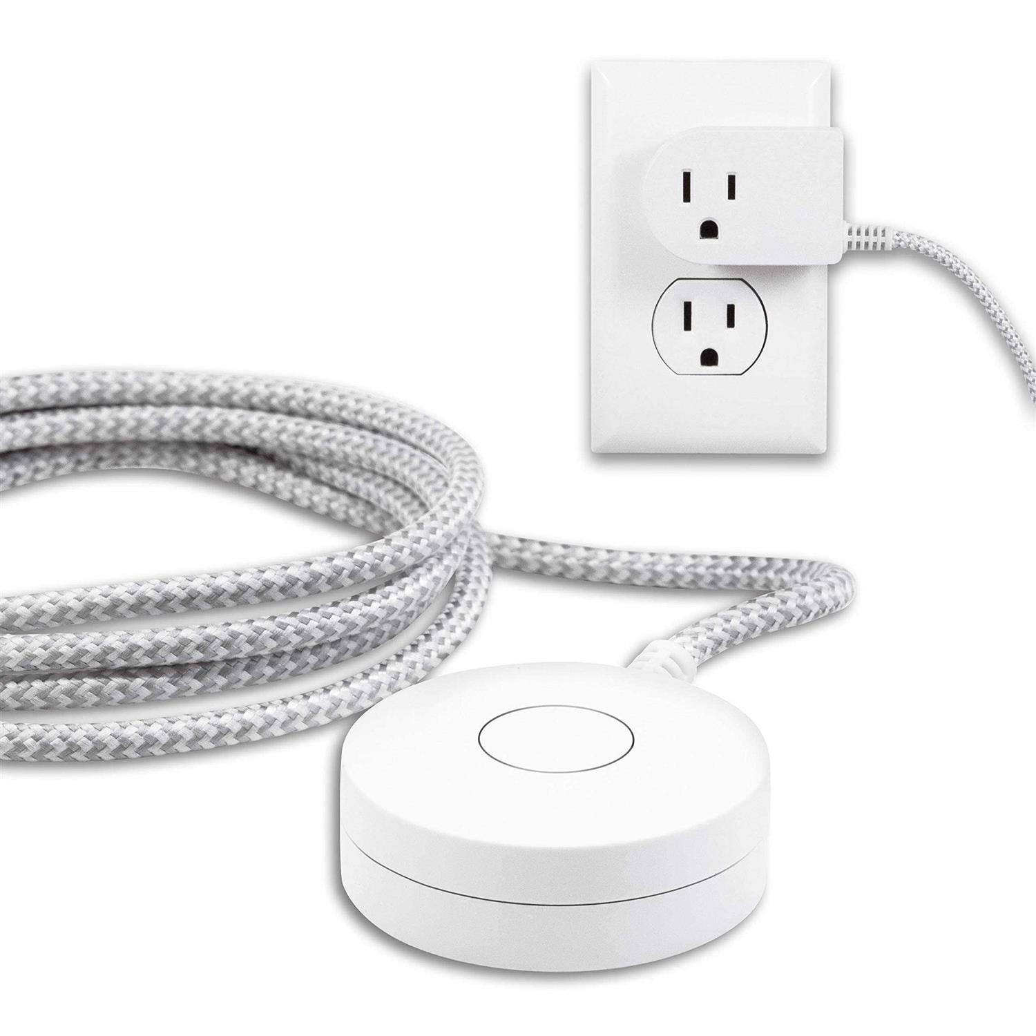 Philips Grounded Plug with Braided Cord, 6 Ft Long Power Cable, ON/Off Switch, for Tabletop or Wall Mount