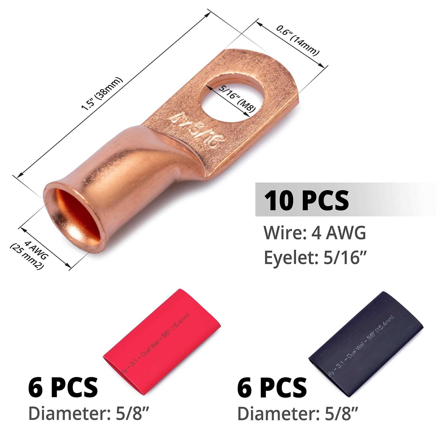 Wirefy Gauge Wire Lugs Copper Cable Lugs - Image 4