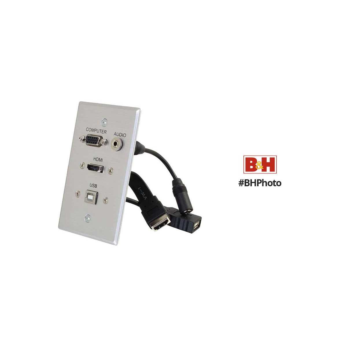 C2G HDMI VGA 3.5mm Audio and USB Pass Through Wall Plate Single Gang 39707 - Image 4