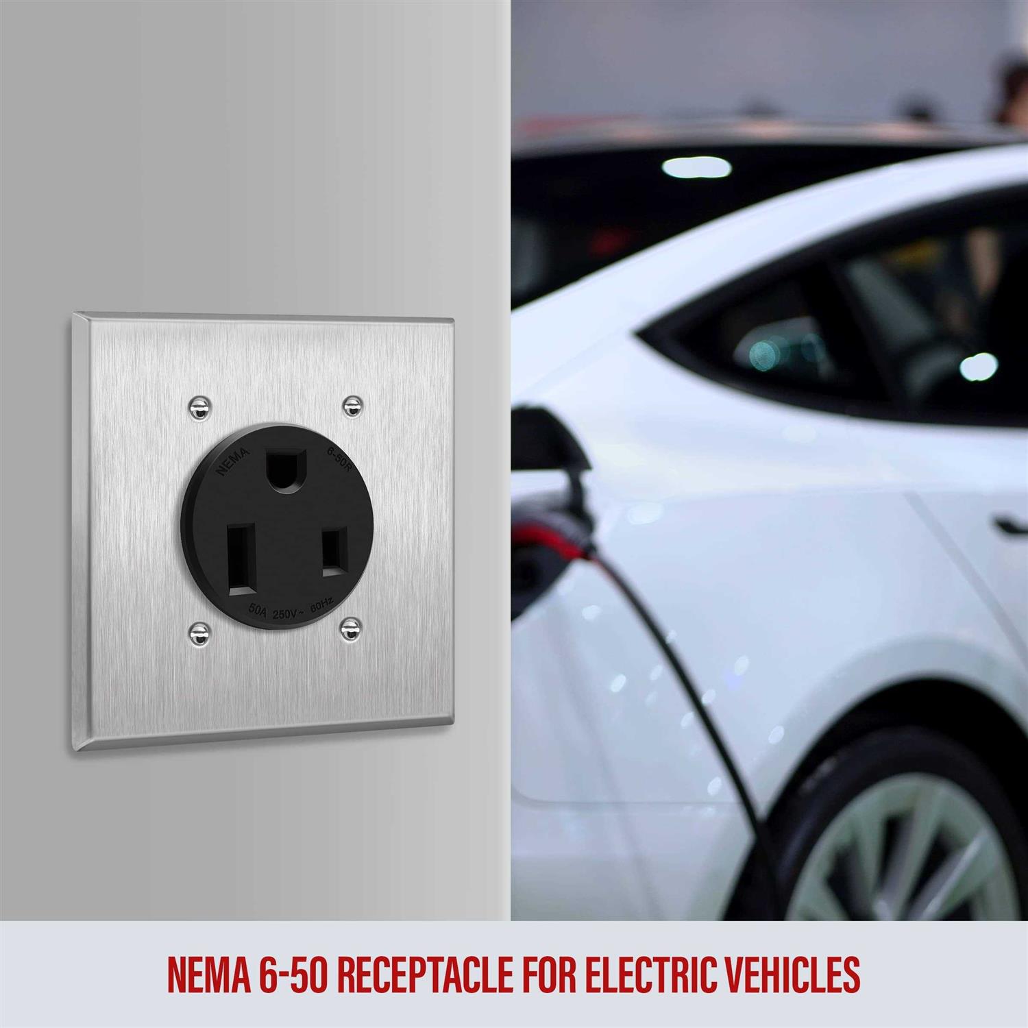 Enerlites 50 Amp 250V NEMA 6-50R Power Outlet, Heavy-Duty 50A Receptacle, for Welders, Plasma Cutters, Electric Ranges, Dryers, and More - Image 4