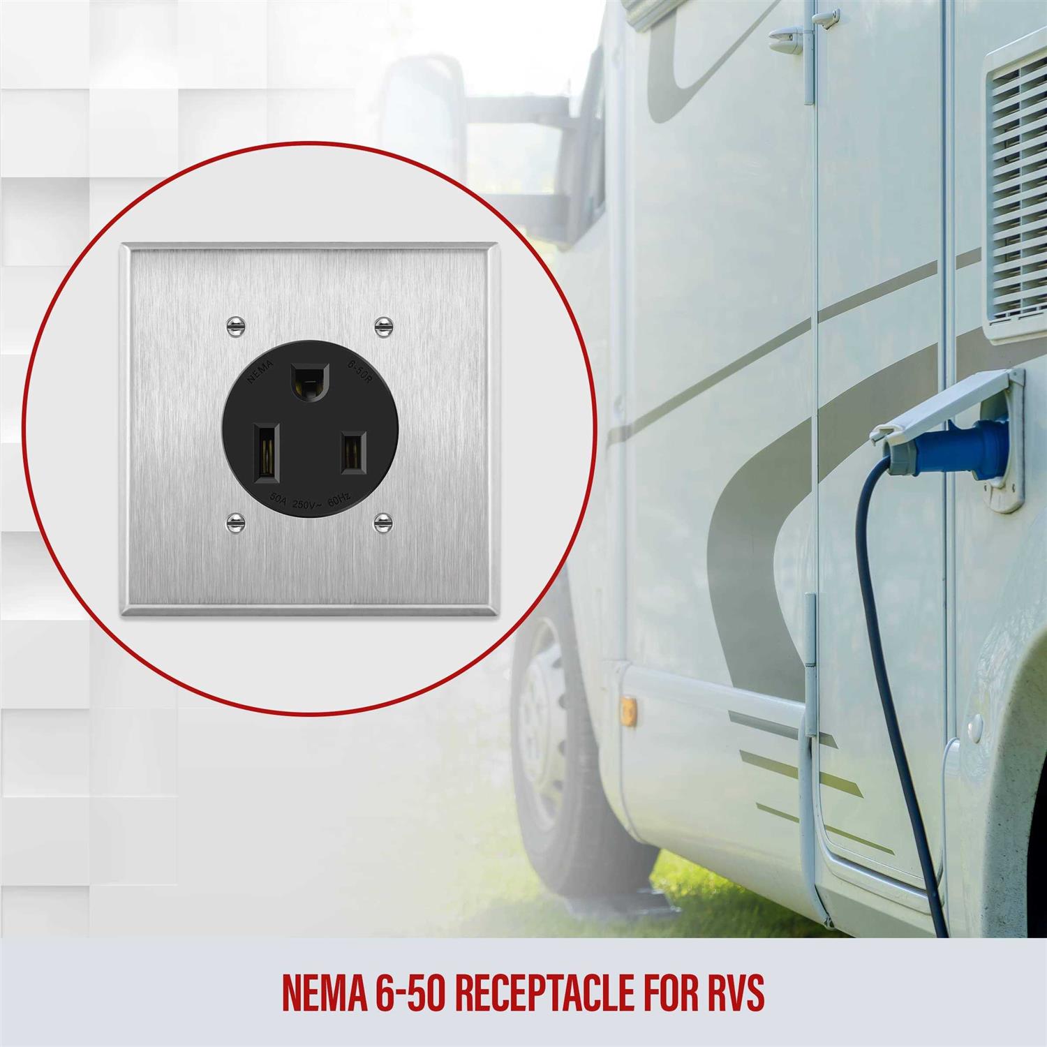 Enerlites 50 Amp 250V NEMA 6-50R Power Outlet, Heavy-Duty 50A Receptacle, for Welders, Plasma Cutters, Electric Ranges, Dryers, and More - Image 5