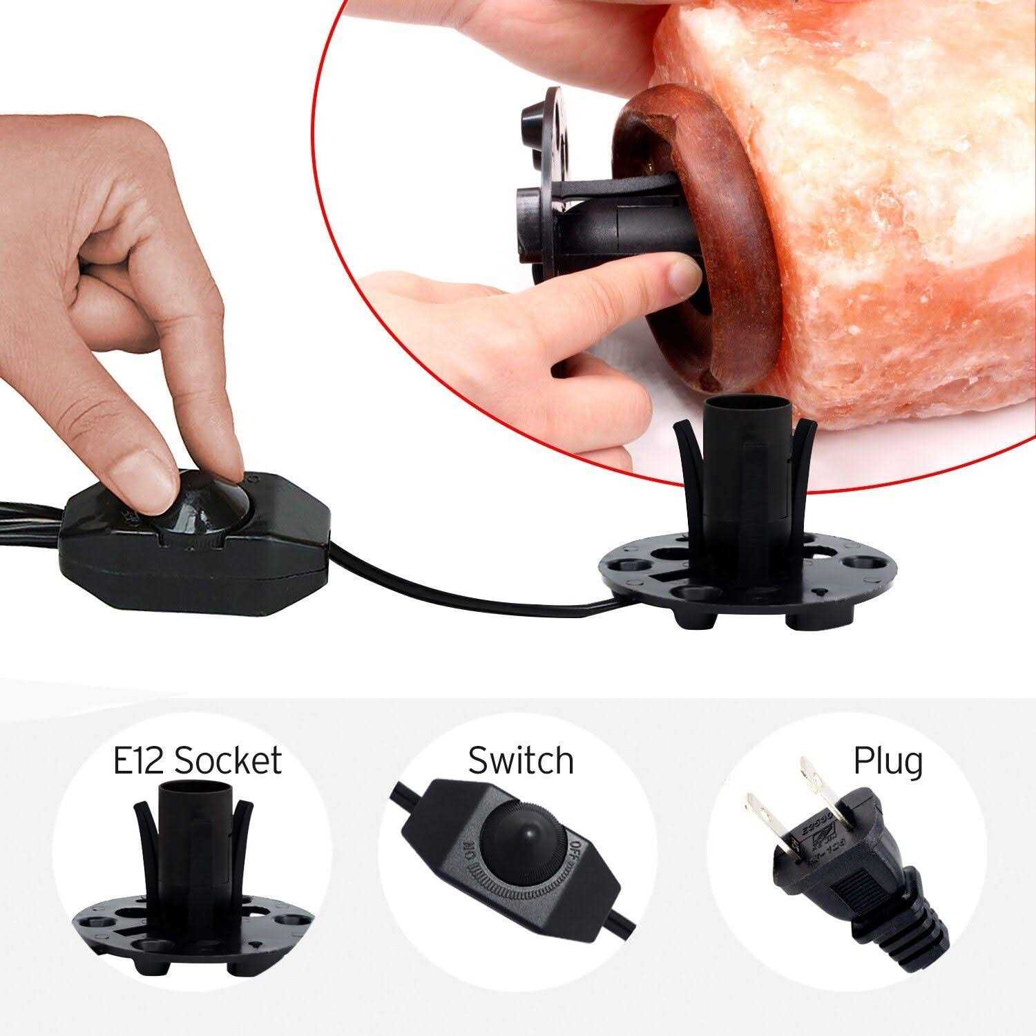 Betus Salt Lamp Cord with Dimmer Control and Base Assembly - Image 3