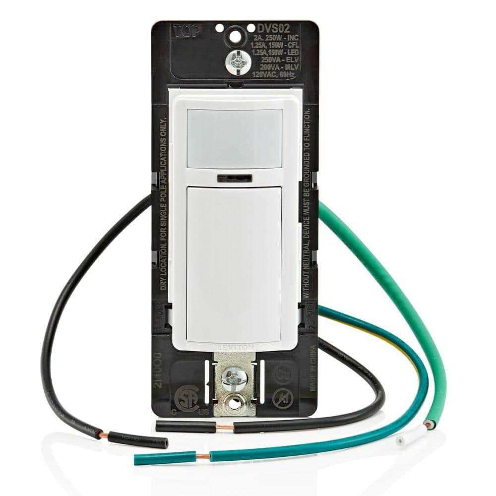 Leviton DVS02-1LW Decora Vacancy Motion Sensor In-Wall Switch - Image 2