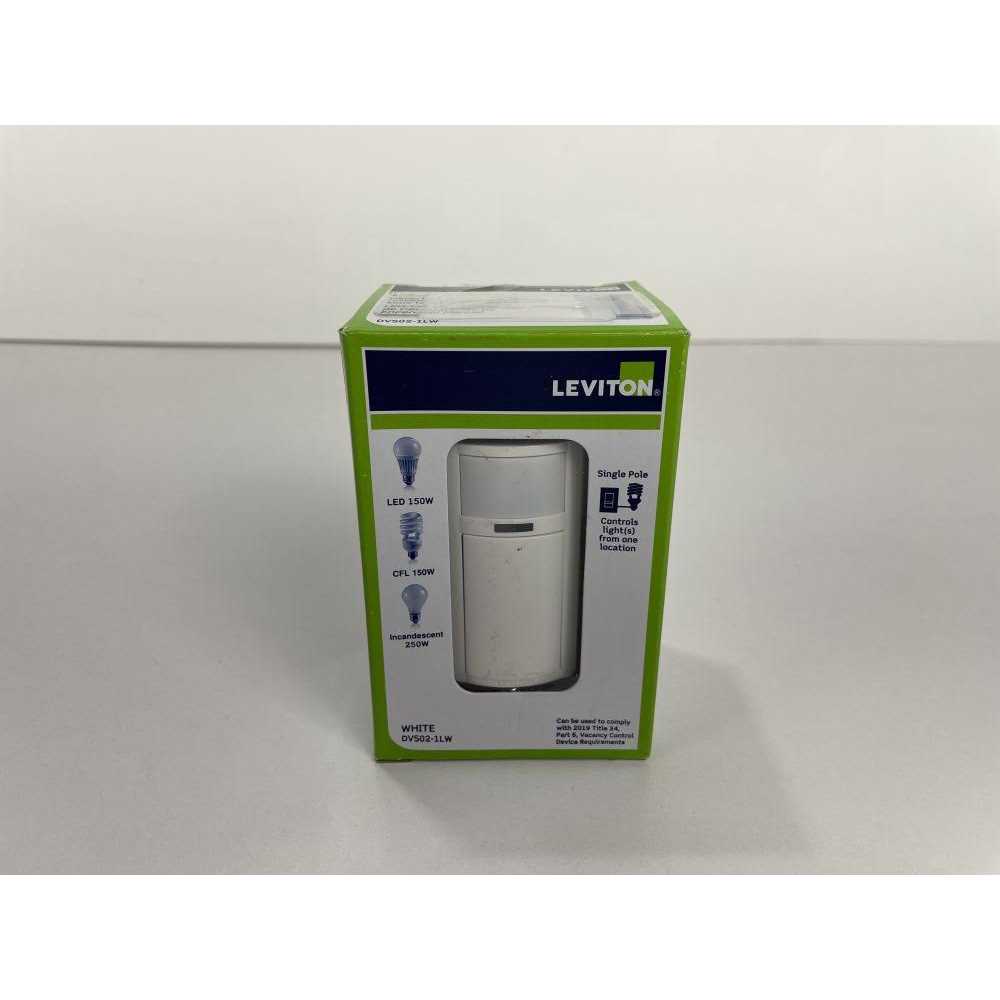 Leviton DVS02-1LW Decora Vacancy Motion Sensor In-Wall Switch - Image 3