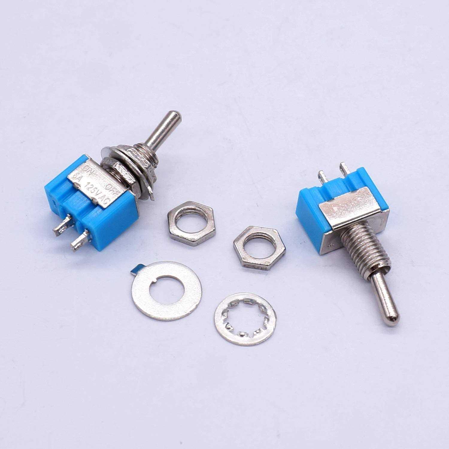 Taiss/10pcs 2 Pin SPST Touch On/Off 6a 125V 2 Position Mini Miniature Toggle Switch Mts-101 - Image 5