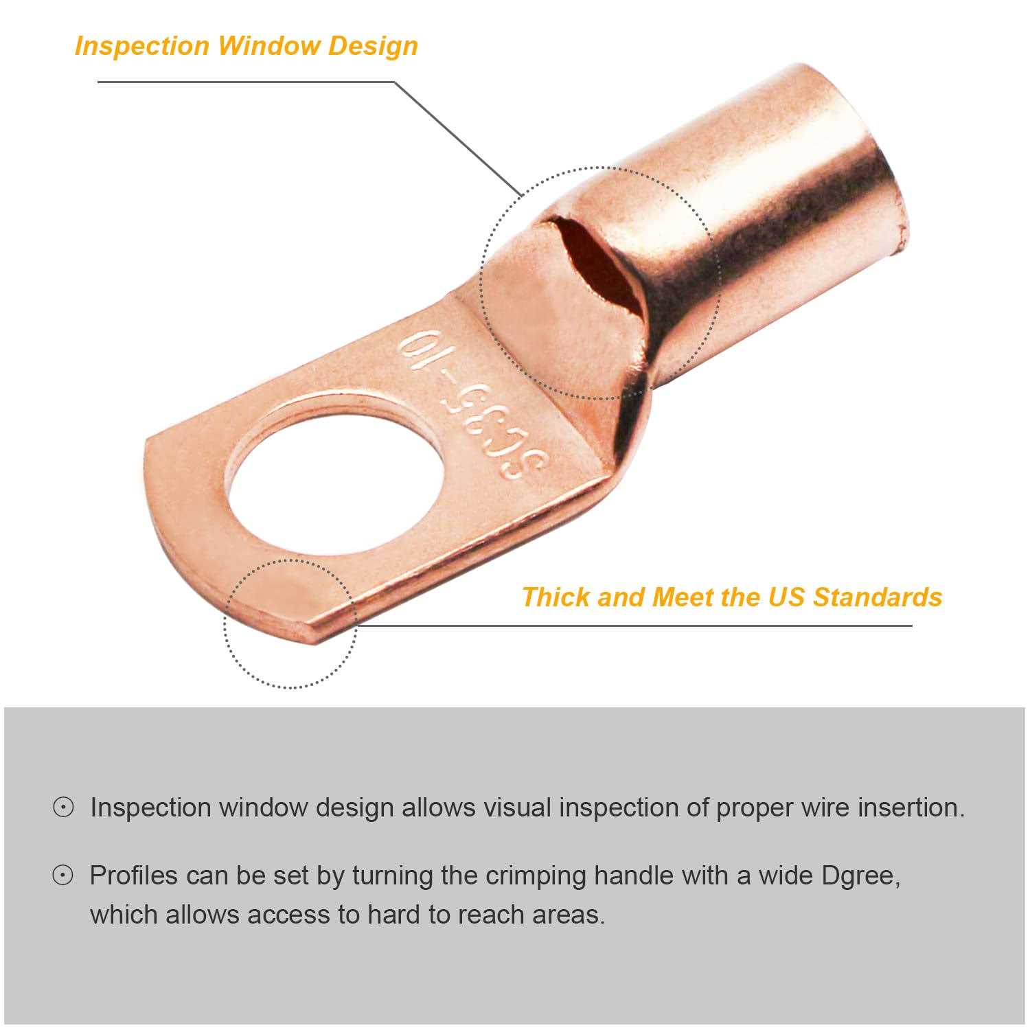 Tkdmr 160pcs Copper Wire Lugs Awg2 4 6 8 10 12 with Heat Shrink Set - Image 3
