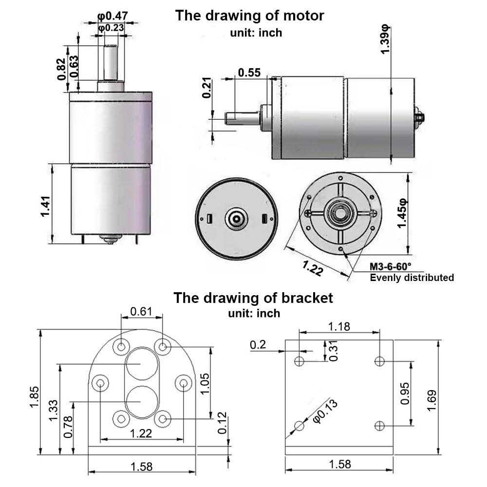 Bringsmart 37mm Diameter Gearbox with Bracket Micro DC 12V Geared Motor Centric Ouput Shaft Gear Motor Large Torque Reduction Motor - Image 5