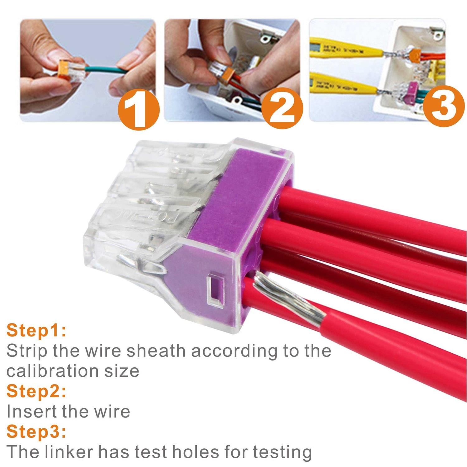 75PCS Wire Connector 2/4/6/8 Port Conductor Combination Assortment Pack for Junction Boxes - Image 5