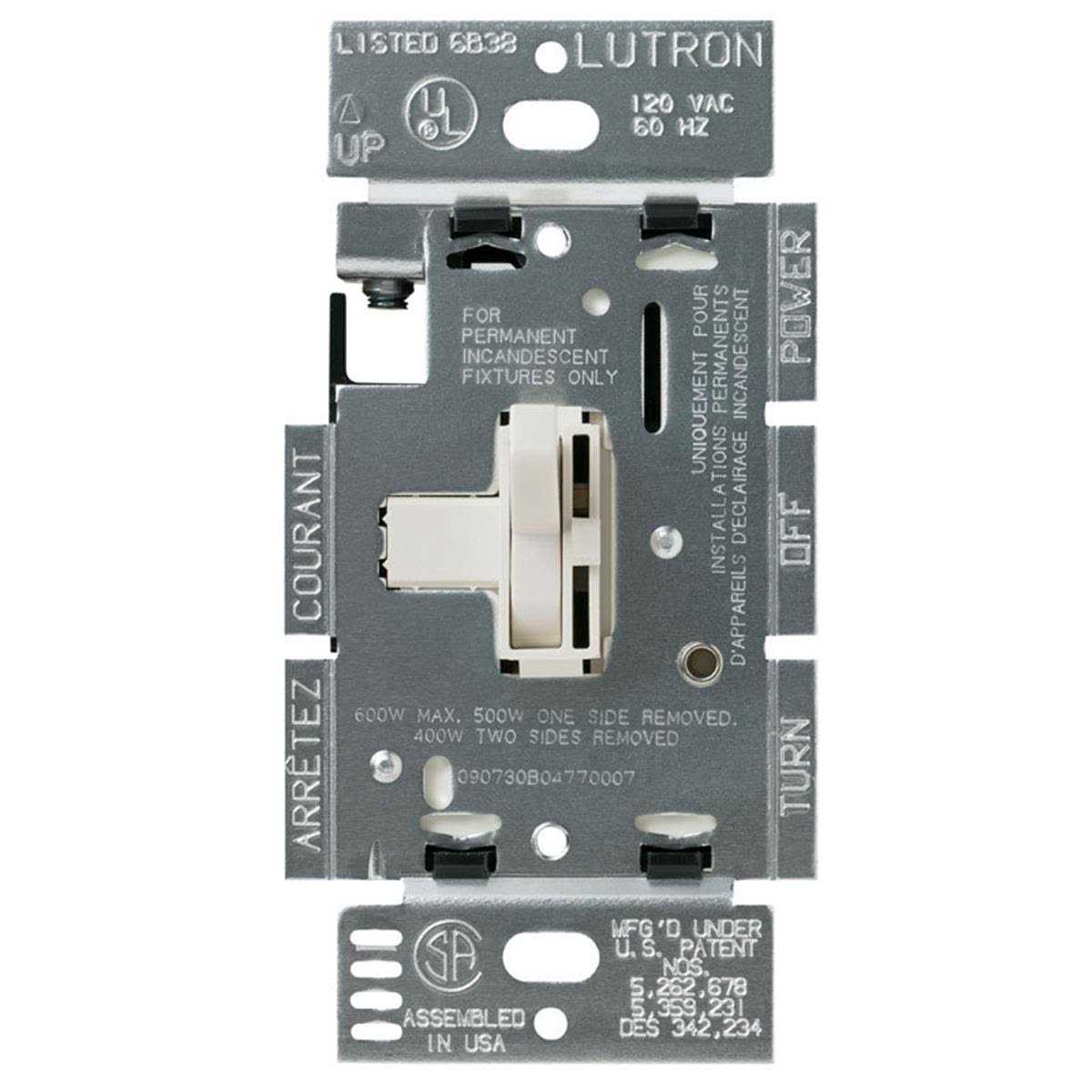 Lutron Electronics TG 603PH LA 3 Way Toggler Dimmer TG-603PH-LA