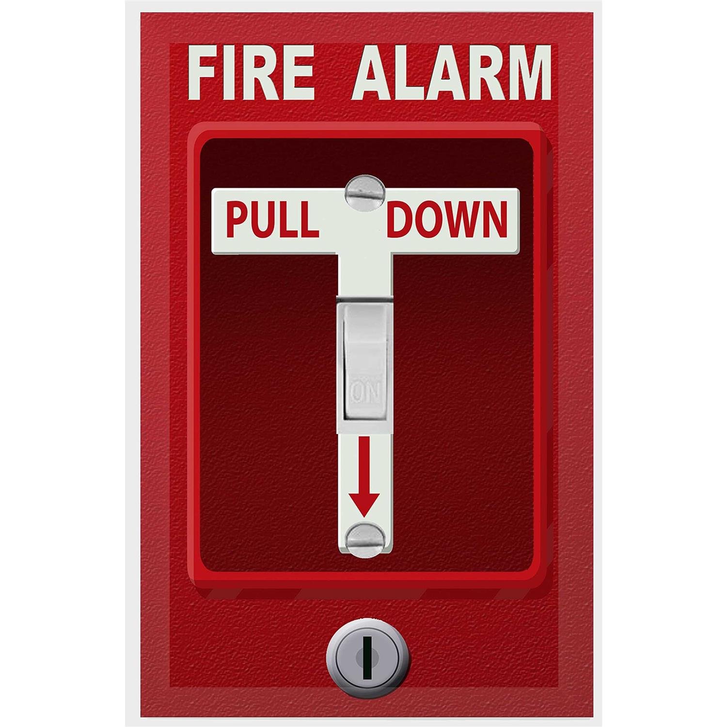 Fire alarm cool light switch plate cover for teens room fun novelty gift decorat