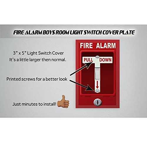 Fire alarm cool light switch plate cover for teens room fun novelty gift decorat - Image 3