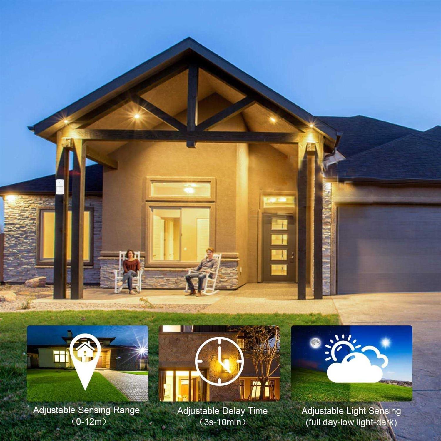 Wothfav Motion Sensor Light Switch with Outlet 2 Pack PIR Infrared Motion Sensor Switch with 3 Adjustable Sensing Modes - Image 3