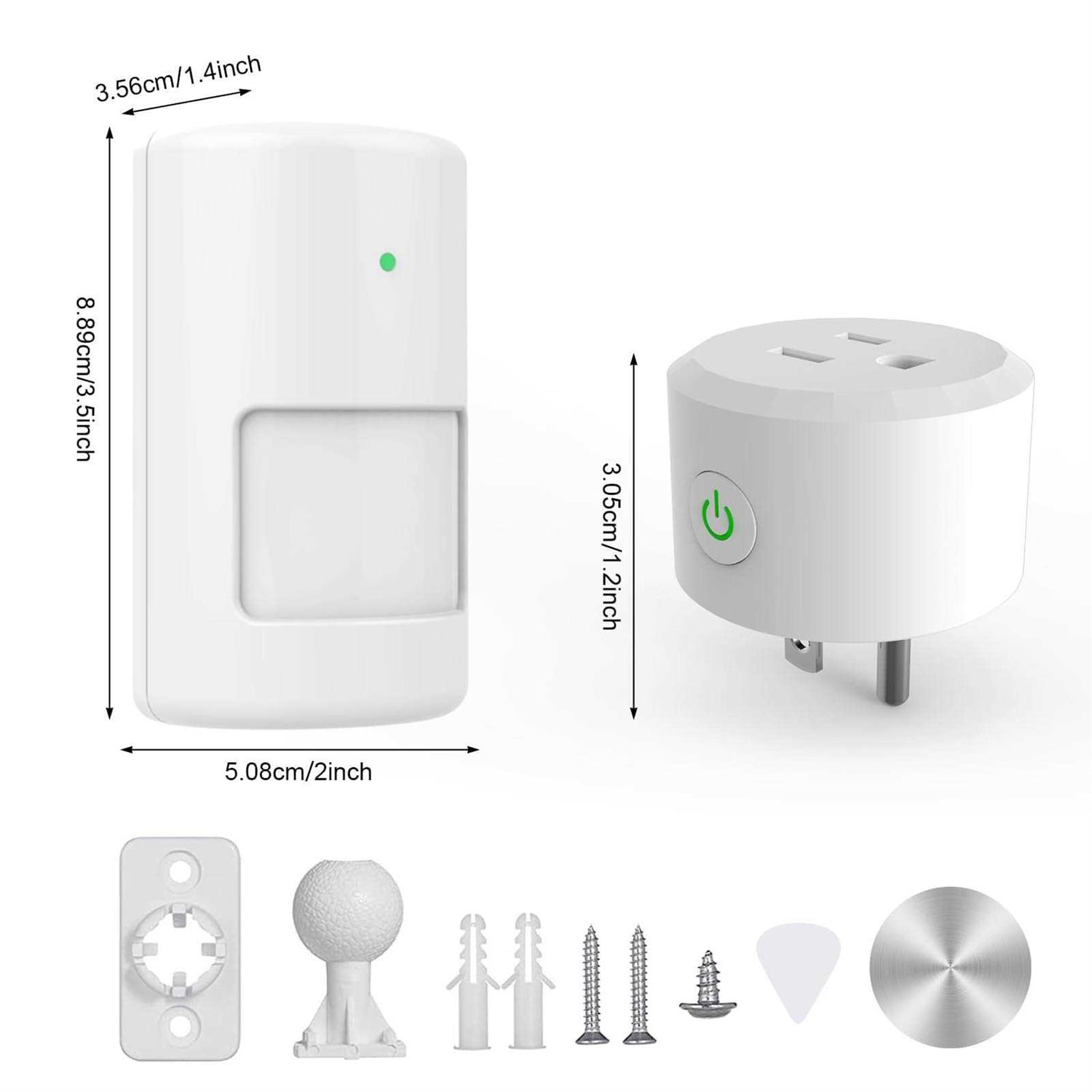 Wothfav Motion Sensor Light Switch with Outlet 2 Pack PIR Infrared Motion Sensor Switch with 3 Adjustable Sensing Modes - Image 4