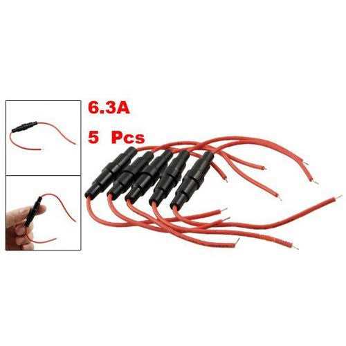 uxcell A11101300ux0008 5 x 20 mm AGC Fuse Holder Inline Screw Type W 22 AWG Wire - Image 4