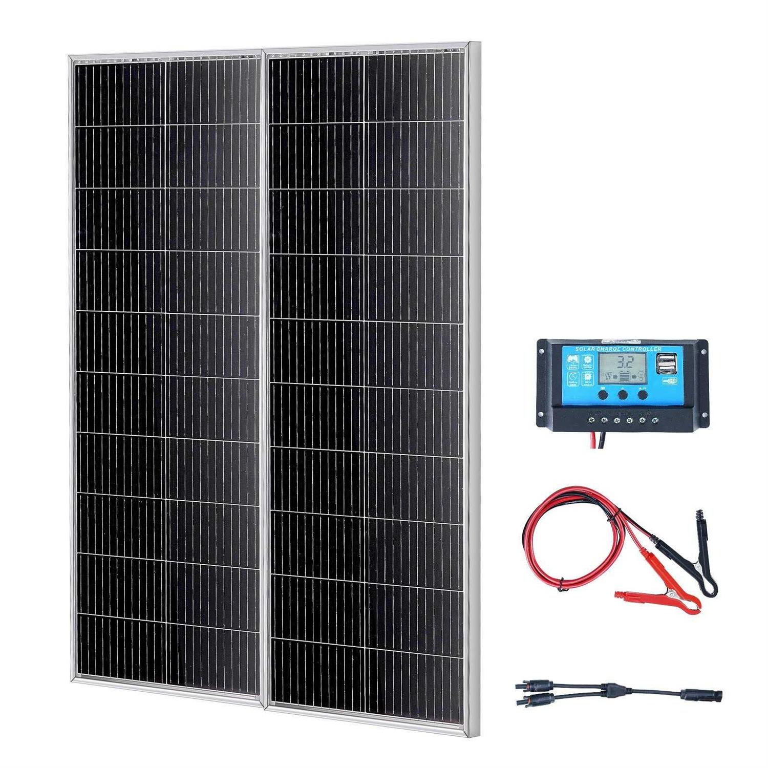 VEVOR 200W Monocrystalline Solar Panel Kit 2PCS Solar Panels & Charge Controller - Image 5