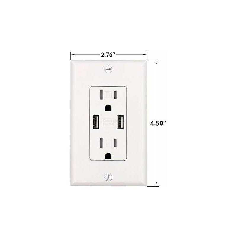 Baomain USB Outlet Type A USB Wall Charger Outlet Tamper Resistant Outlet - Image 3