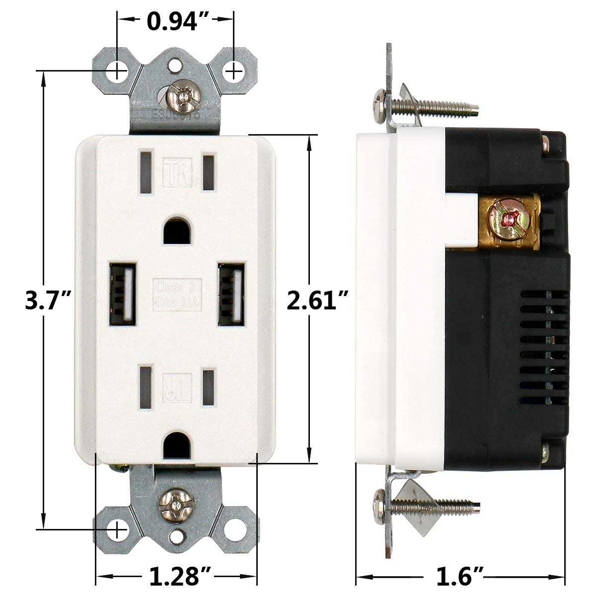 Baomain USB Outlet Type A USB Wall Charger Outlet Tamper Resistant Outlet - Image 4