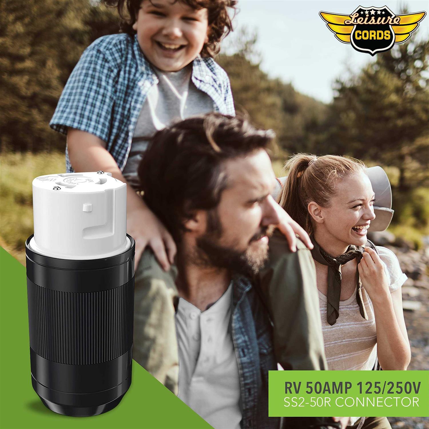 50 AMP RV Power Cord Locking Shore Connector Replacement End Marine Twist Lock - Image 3