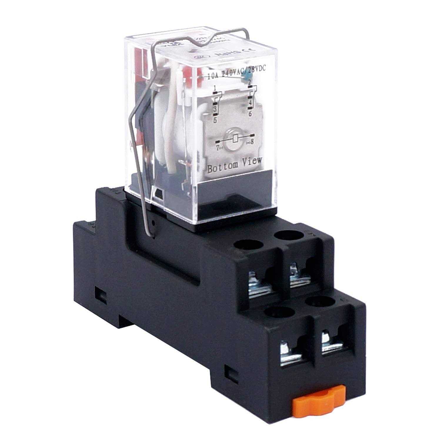 TWTADE/AC 10A Coil Electromagnetic Power Relay 8 Pins 2DPT Indicator Light and Socket Base -YJ2N-LY - Image 4