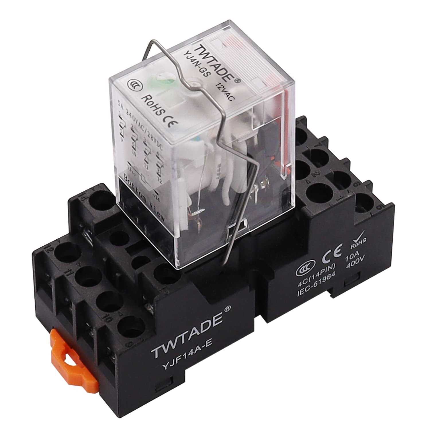 TWTADE/AC 10A Coil Electromagnetic Power Relay 8 Pins 2DPT Indicator Light and Socket Base -YJ2N-LY - Image 5