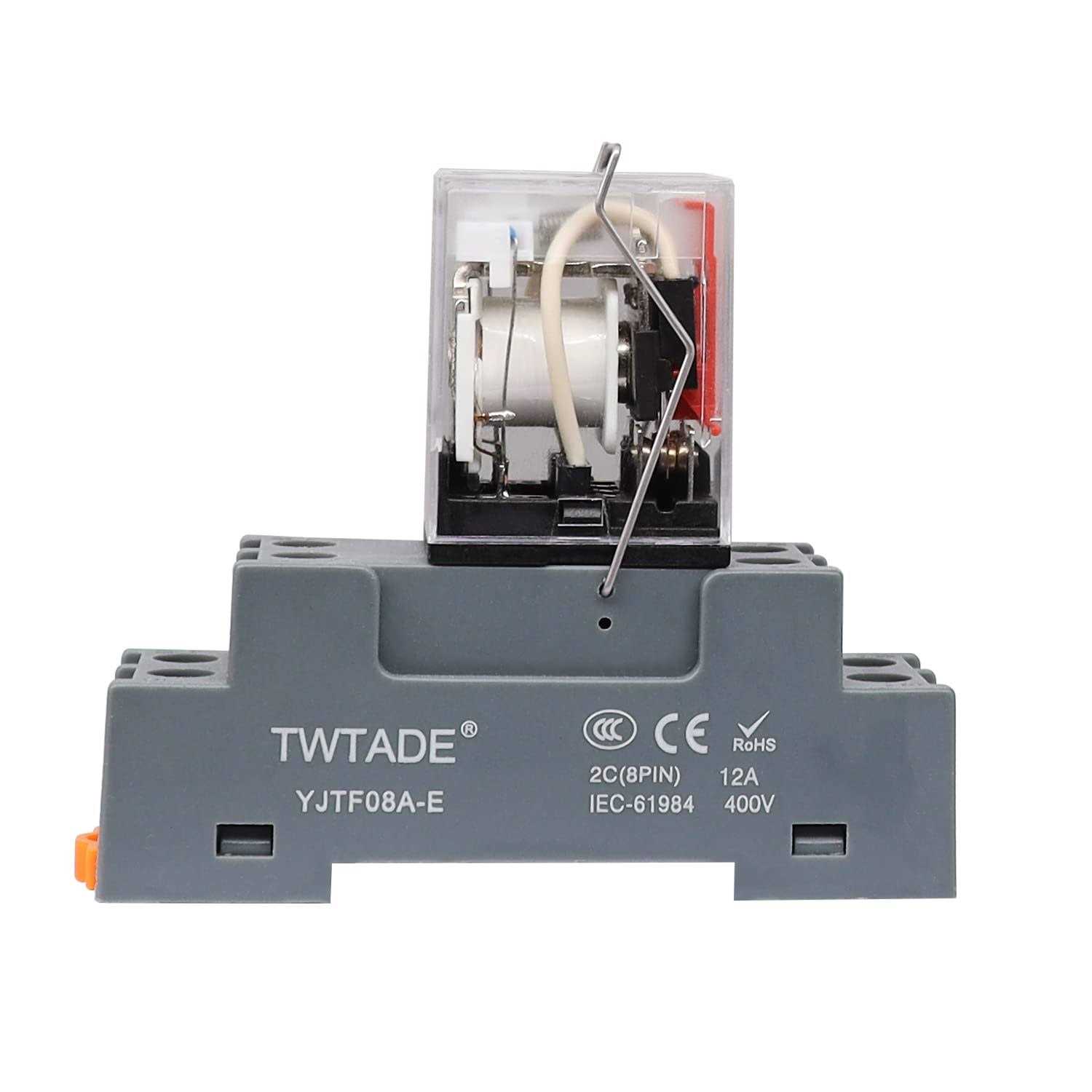 TWTADE/AC 10A Coil Electromagnetic Power Relay 8 Pins 2DPT Indicator Light and Socket Base -YJ2N-LY - Image 4
