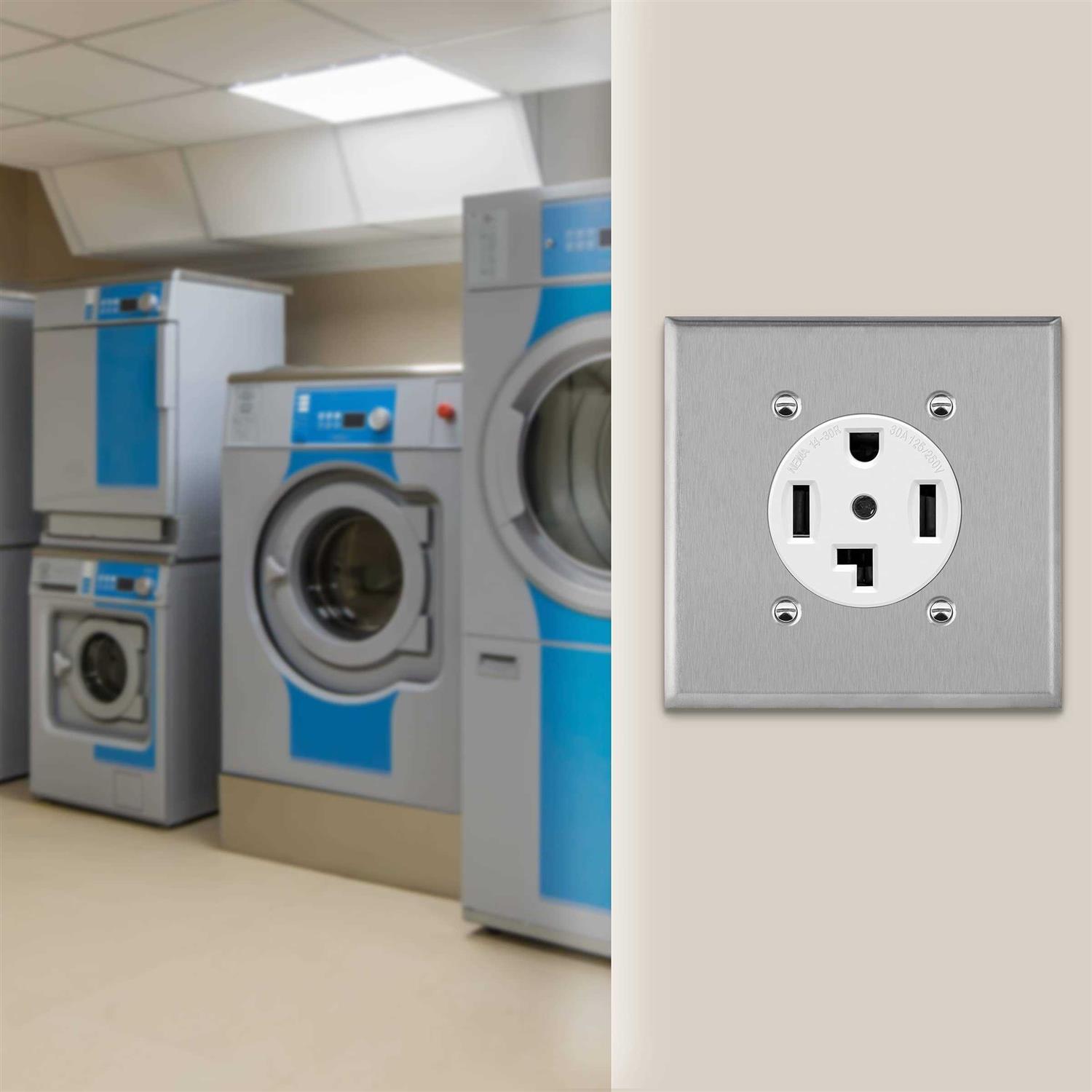 Enerlites 66300 30 Amp Electrical Dryer Outlet | NEMA 14-30R, Outdoor/Indoor, Flush Mount Receptacle, 3-Pole, 4 Wire, (10,8,6,4) AWG, Industrial - Image 4