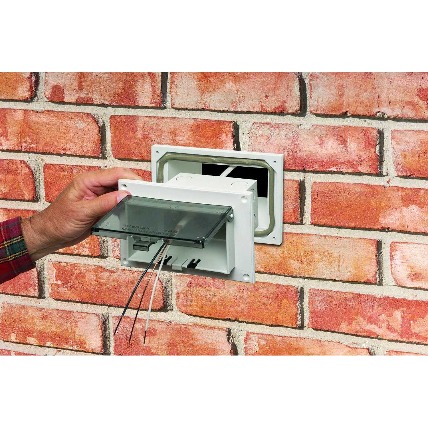 Arlington DHB1BRC-1 Low Profile in Box Electrical Box with Adapter Sleeve for New Brick Construction - Image 4