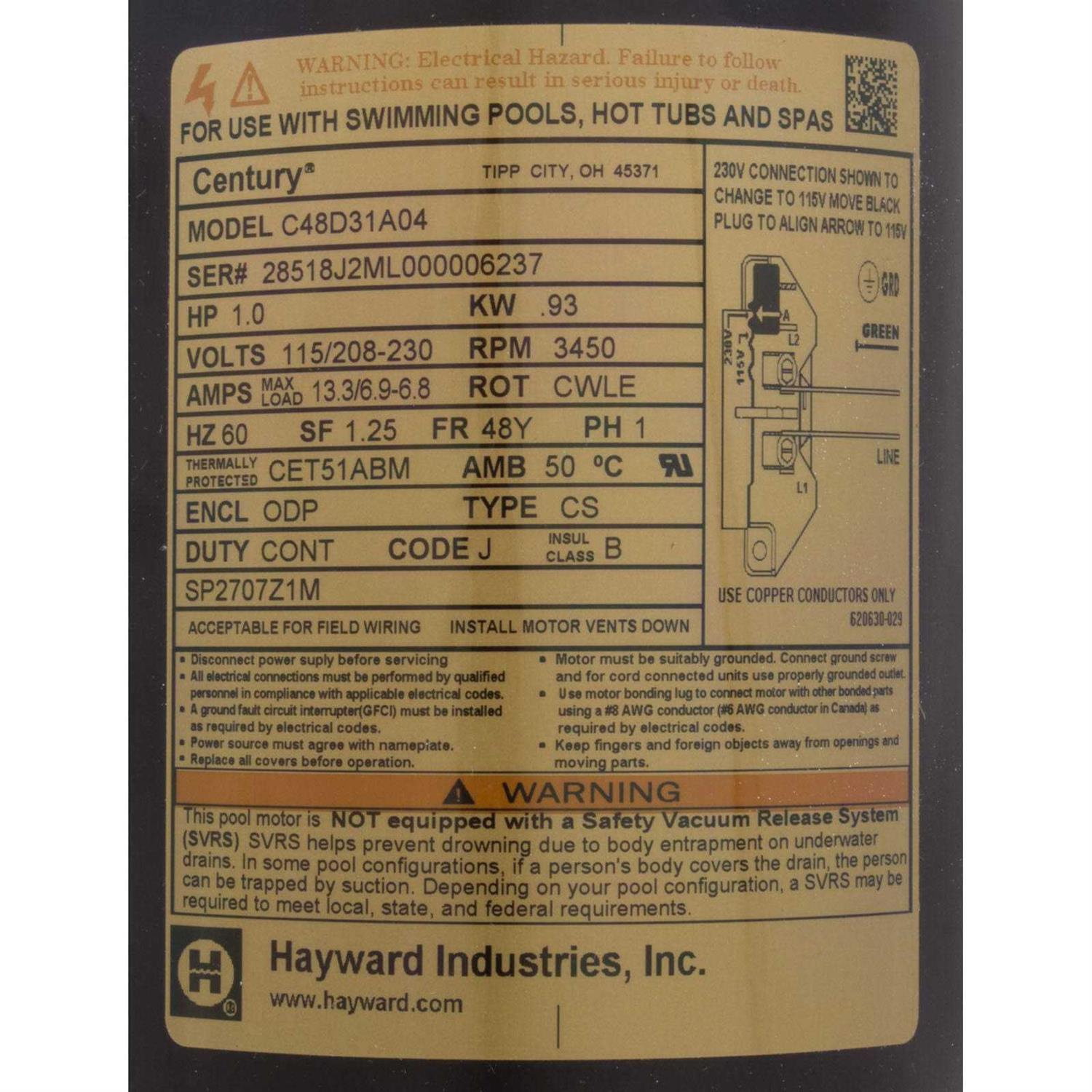 SPX2707Z1M Hayward Motor - Image 2