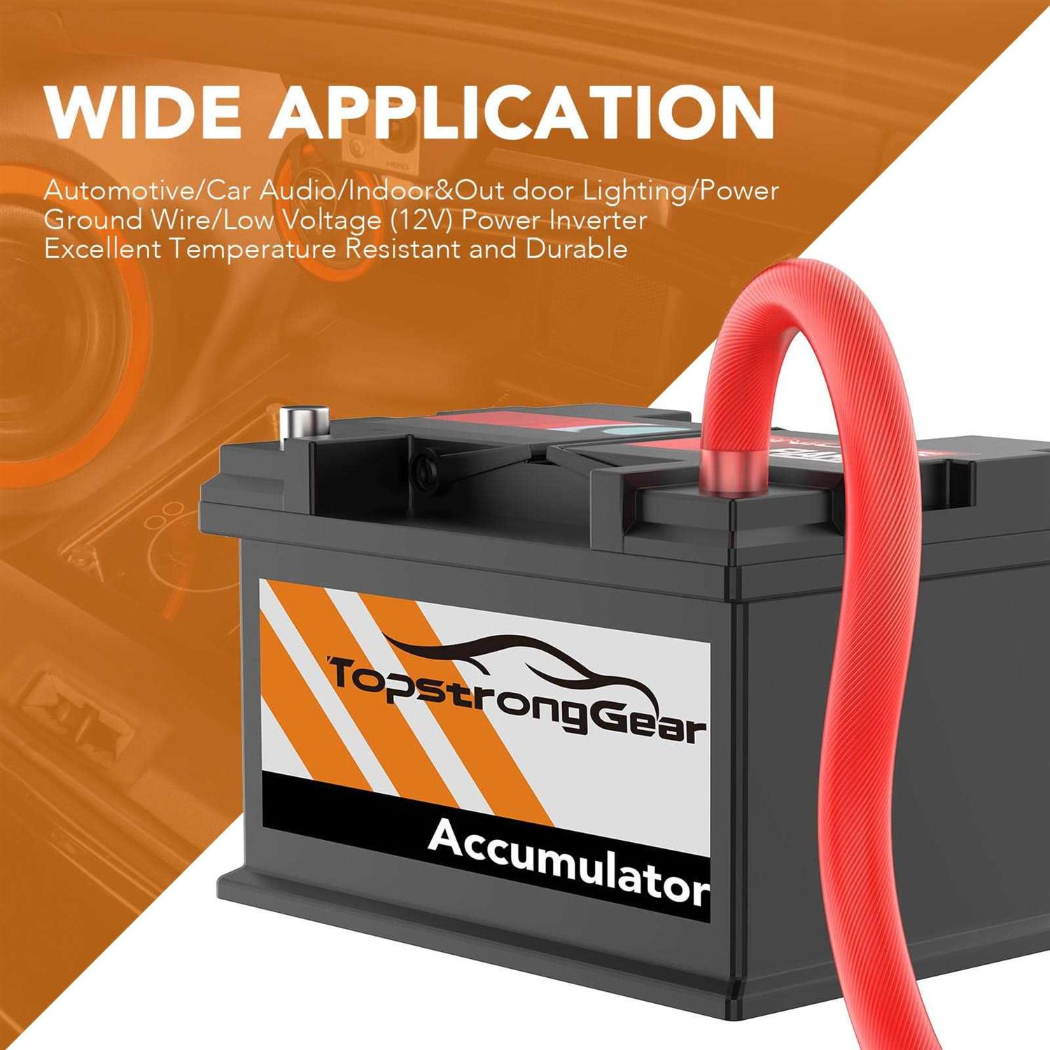 Topstronggear Gauge 25ft Black and 25ft Red Powerground Wire True AWG Power Wire-True Spec and Soft Touch Cable - Image 4