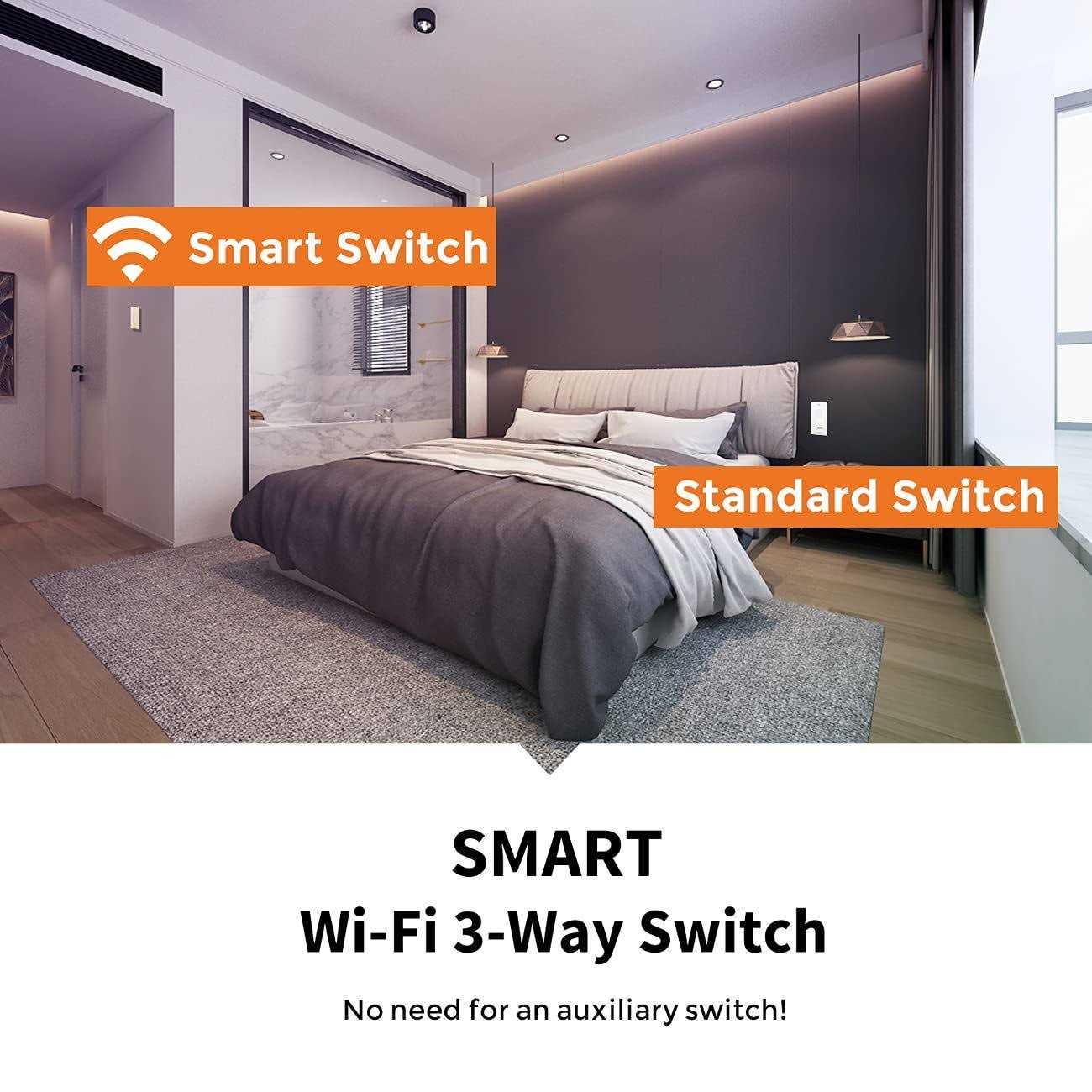 Three-Way Smart Wifi Toggle Light Switch with On/Off Control - Image 3