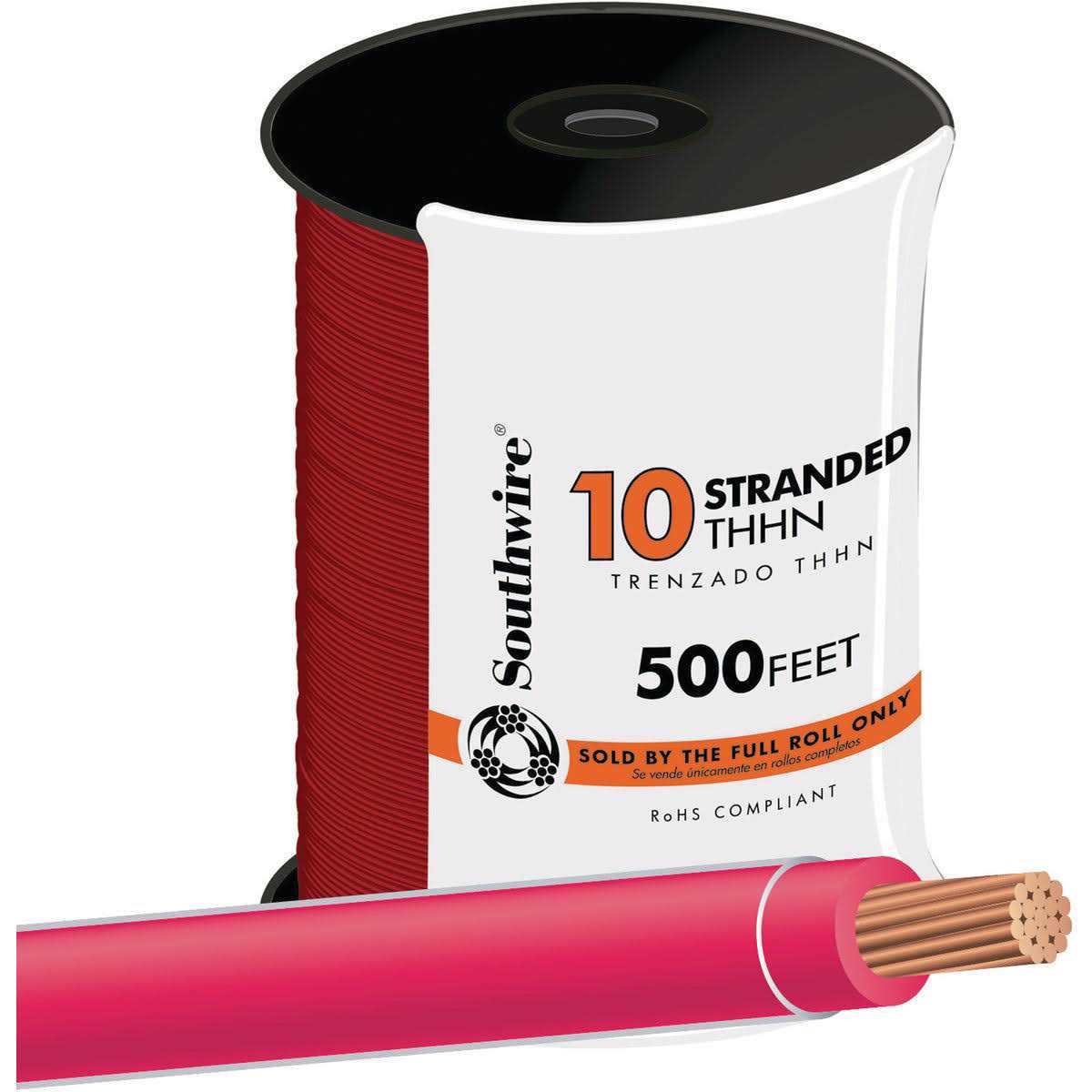 Southwire 500 Ft. 10 AWG Red Stranded THHN Wire 22975757