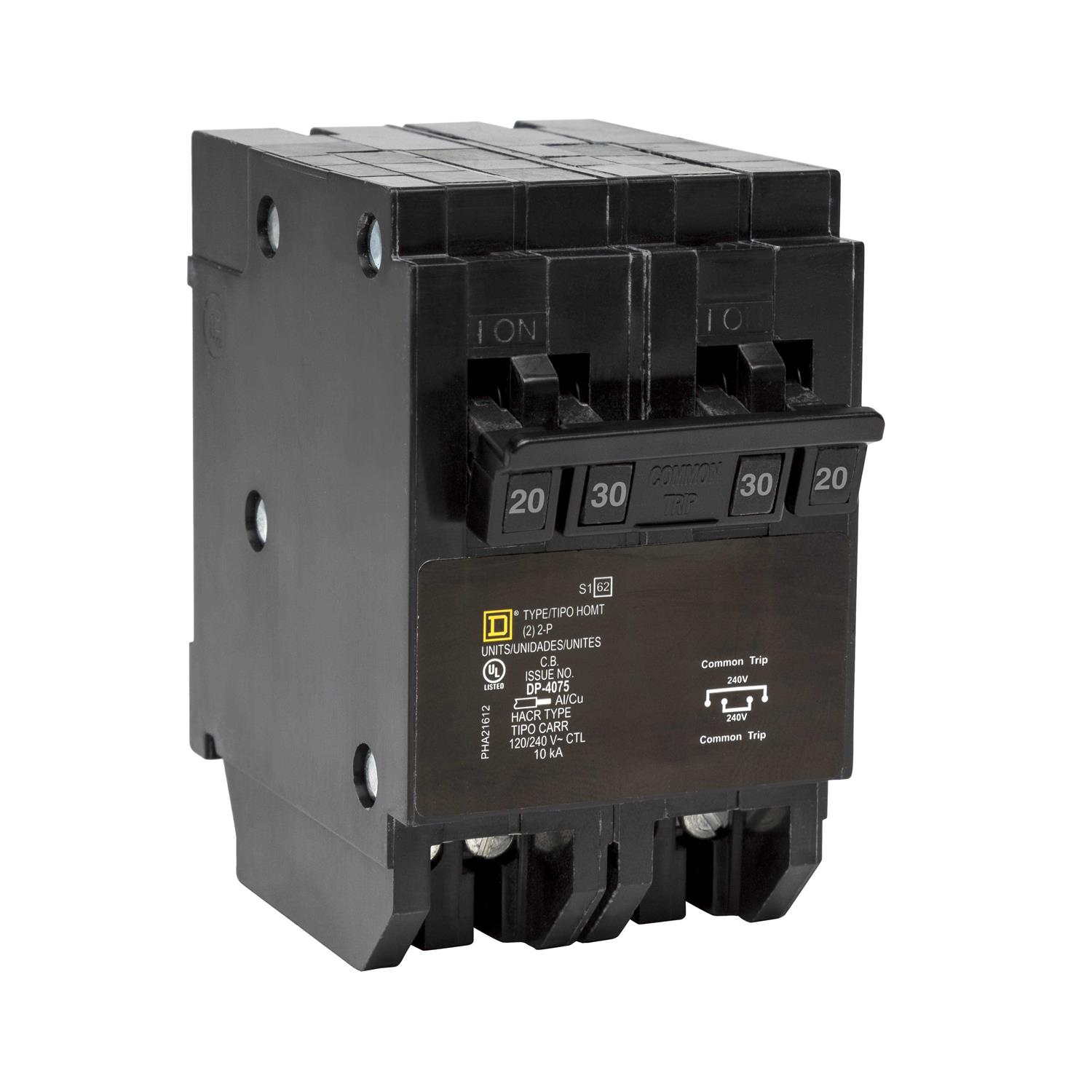 Square D homt220230 Quad tandem mini Circuit Breaker Homeline 1 x 2 pole at 20A - Image 5