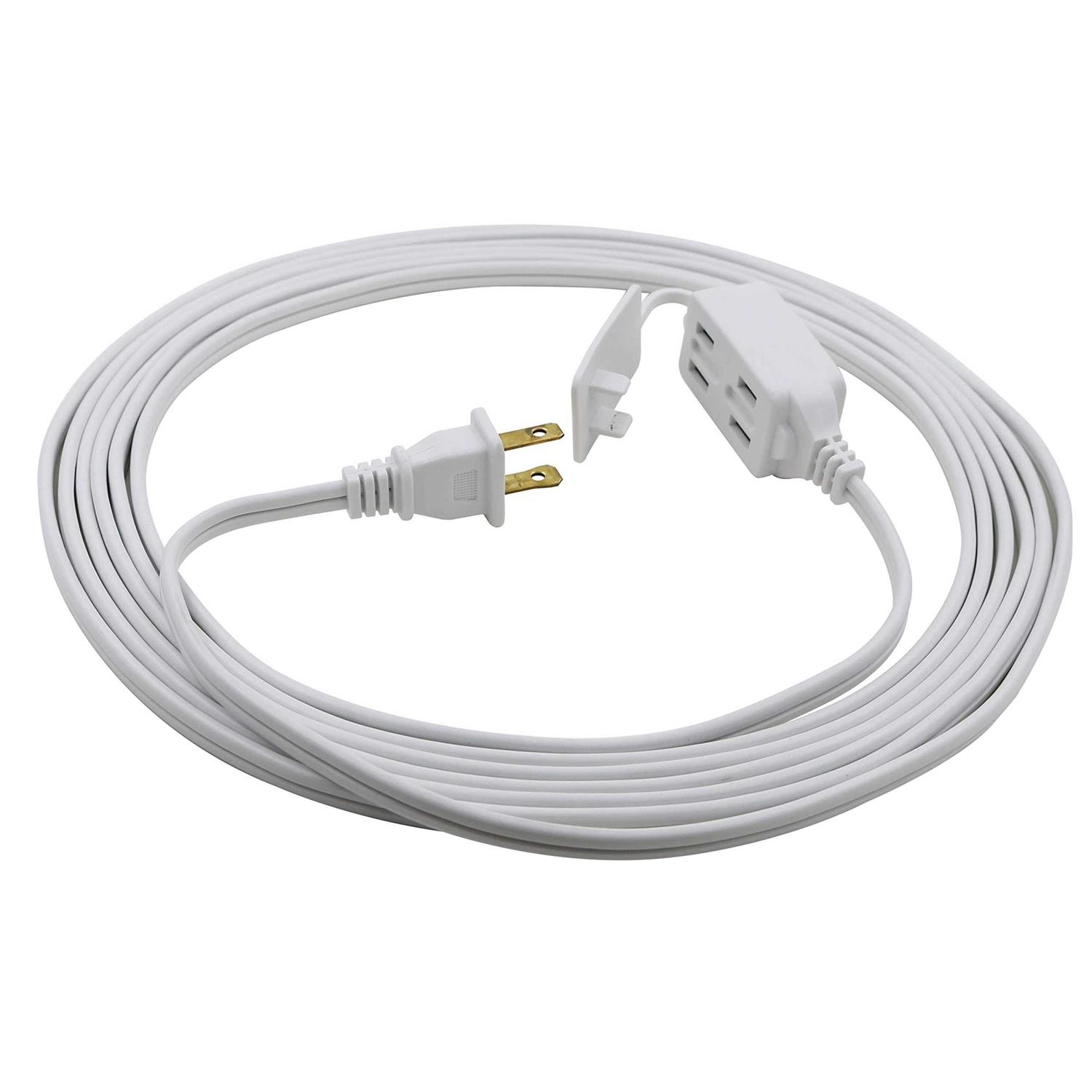Prime EC660612 12 ft. 16 02 15 Spt-2 White 3-Outlet Household Extension Cord - Image 2