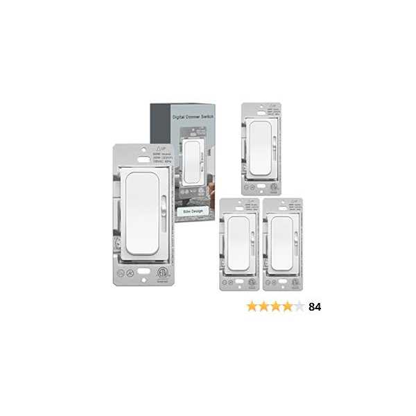 UNIELE Digital Slim Slide Dimmer Light Switch Single-Pole/3 Way for 200W Dimmable LED/CFL Lights and 600W Incandescent/Halogen - Image 3