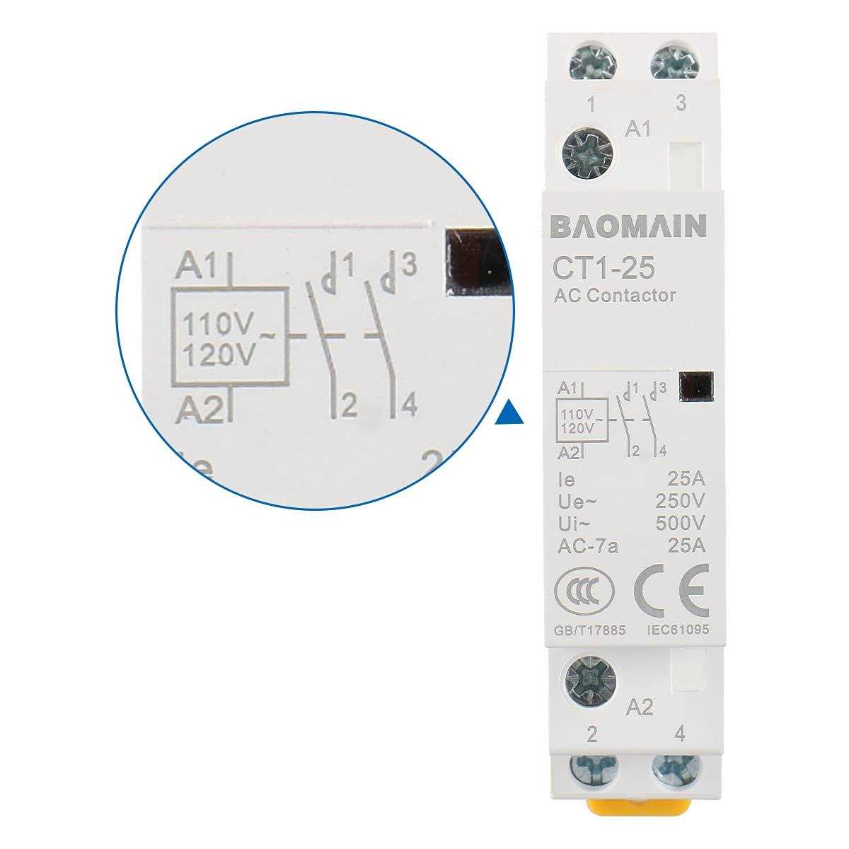 Baomain AC Contactor HC1-25 110V 25A 2 Pole Universal Circuit Control - Image 5