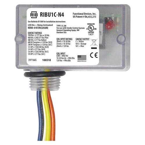 Functional Devices RIB2402D Enclosed Relay 10Amp Dpdt 24Vac/dc/208-277Vac - Image 3