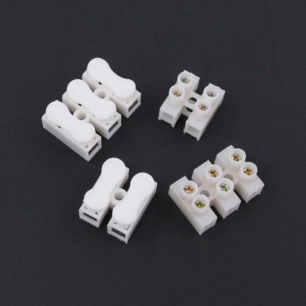 Rustark 100Pcs 2P CH2 + 3P CH3 Quick Connector Spring Wire Connector Screw Terminal Barrier Block for LED Strip Light Wire Connecting - Image 3