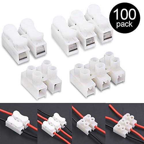 Rustark 100Pcs 2P CH2 + 3P CH3 Quick Connector Spring Wire Connector Screw Terminal Barrier Block for LED Strip Light Wire Connecting - Image 4